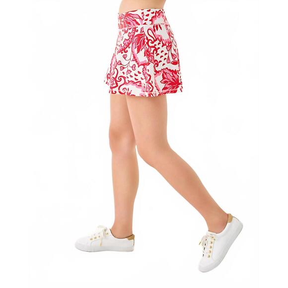 NEW LILLY PULITZER upf 50+ luxletic aila skort in coconut spicy socialite - Picture 3 of 7